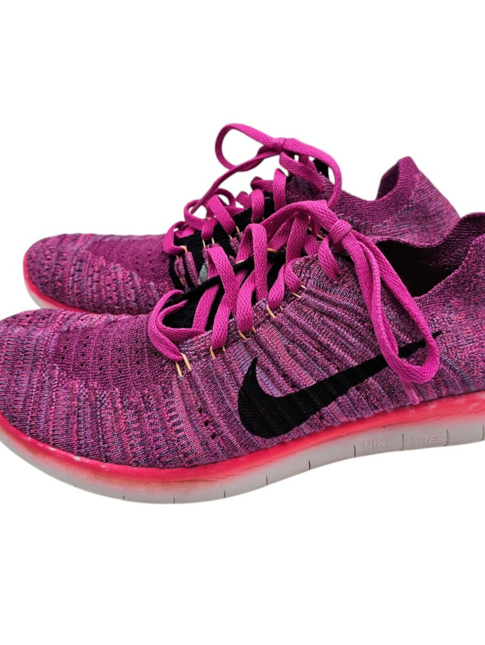 Nike Free RN Flyknit Women's Size 7.5 Running Shoes Fire Pink